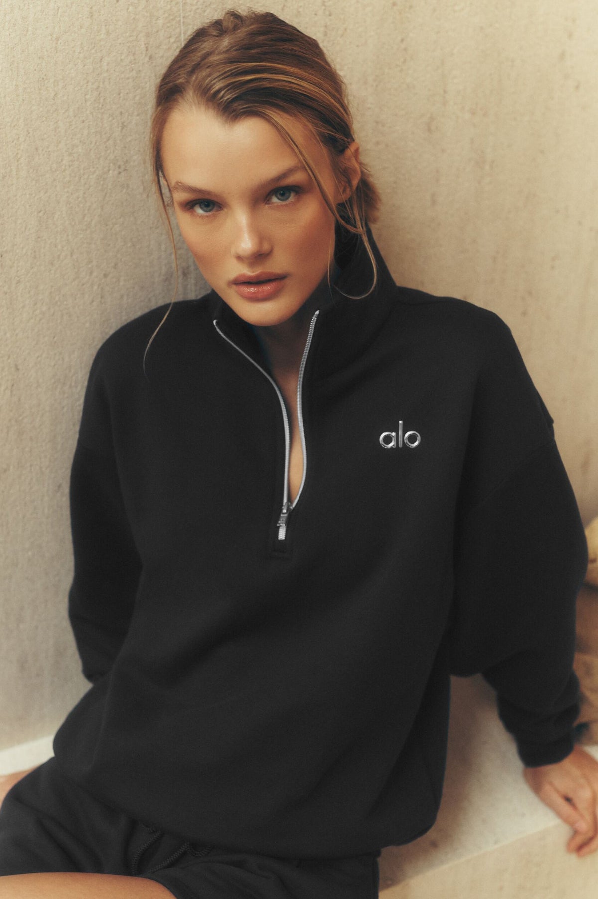 Sweat demi-zip Accolade – Noir