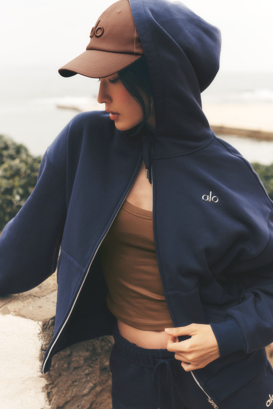 Hoodie zippé Accolade – Bleu marine
