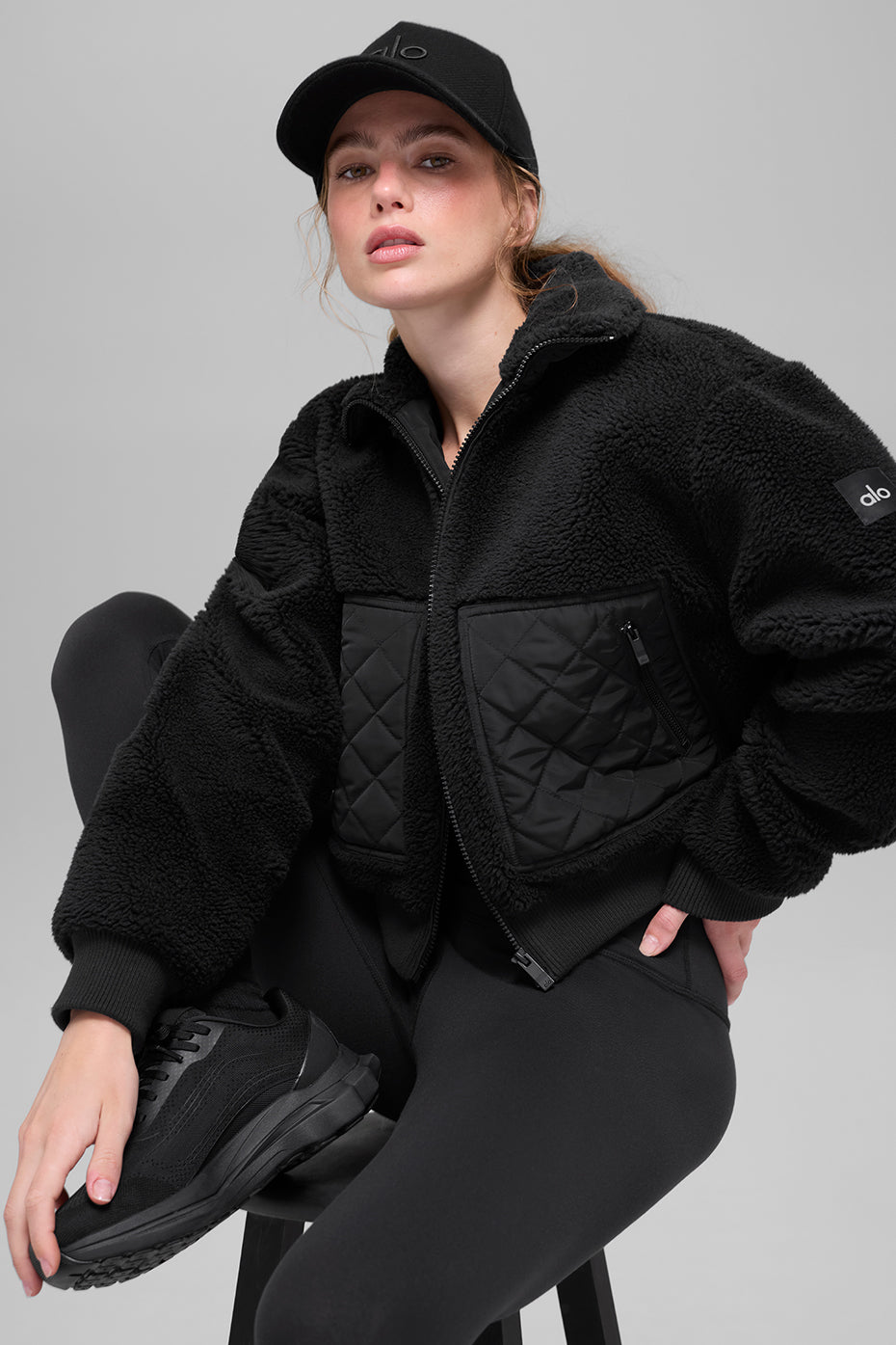 Bomber en sherpa Edge – Noir