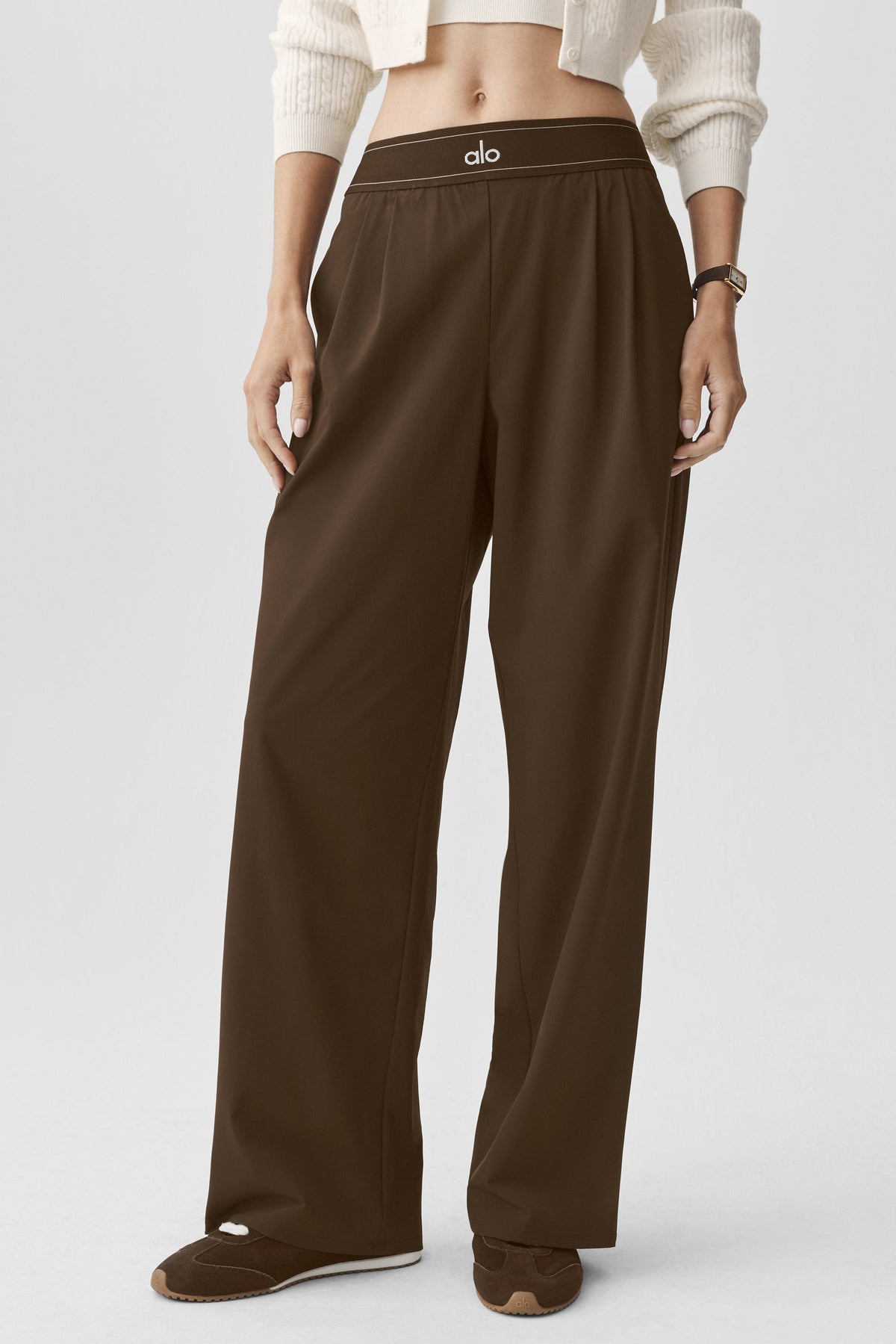Pantalon de tailleur Suit Up (entrejambe long) – Espresso (marron foncé)